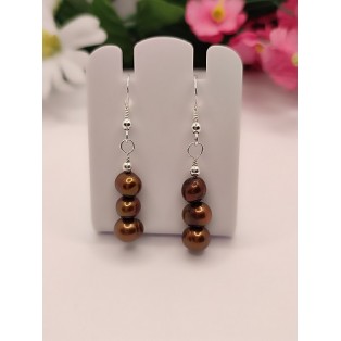 Chocolate Brown Freshwater Pearl Earrings